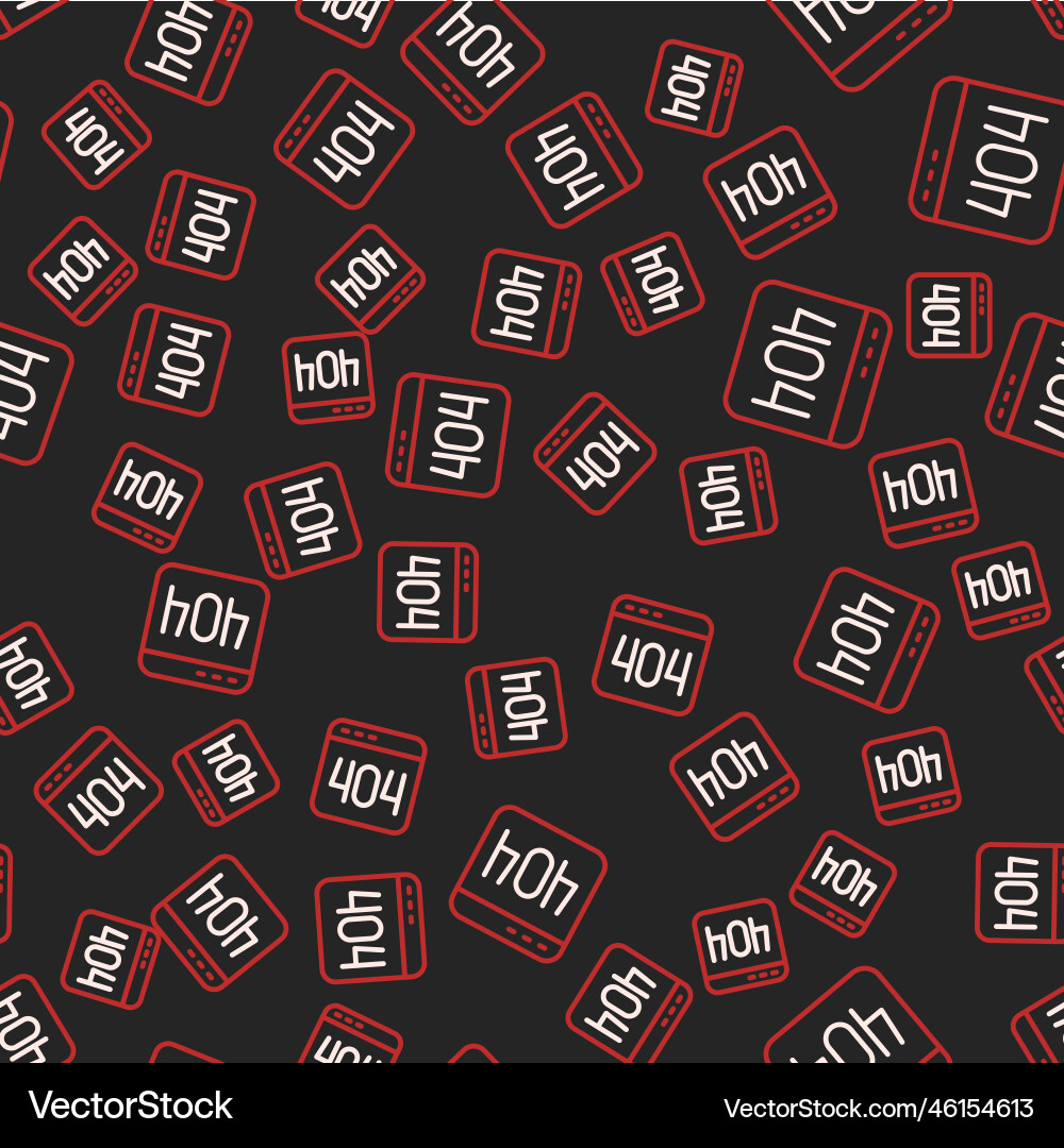 Line page with a 404 error icon isolated seamless Line page with a 404 error icon isolated seamless vector image