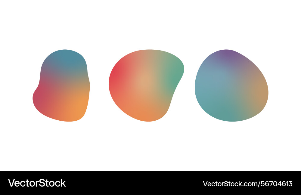 Playful Gradienten Blobs abgerundete bunte Formen Vektorbild
