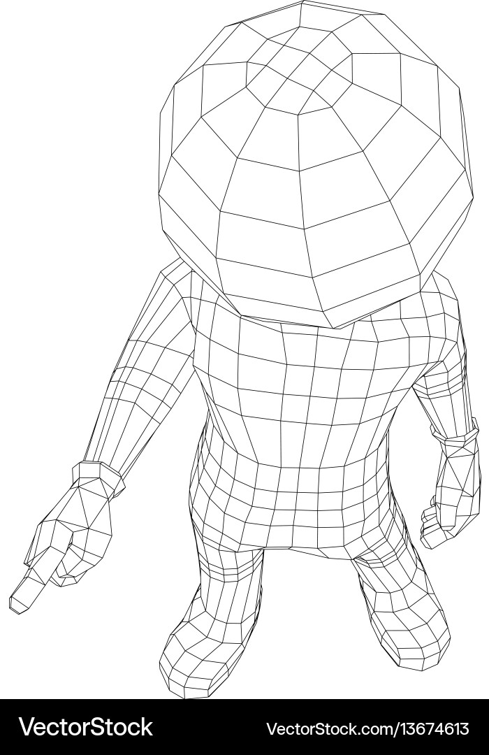 Puppet 3d man pointing at camera vector image