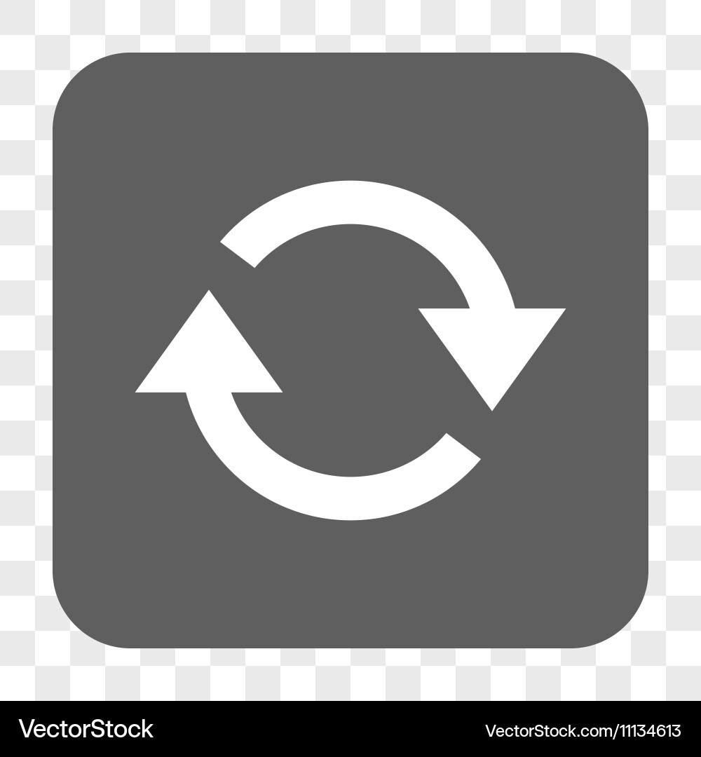 Refresh rounded square button vector image