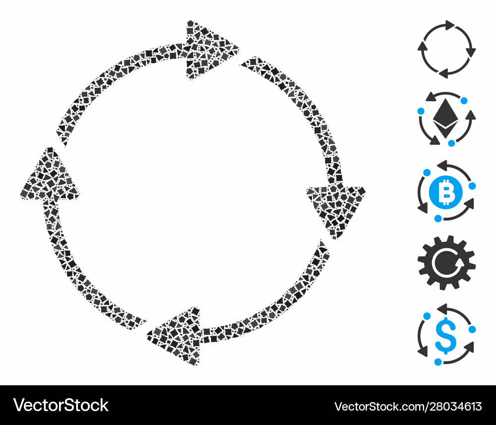 Rotation composition icon humpy elements Rotation composition icon humpy elements vector image