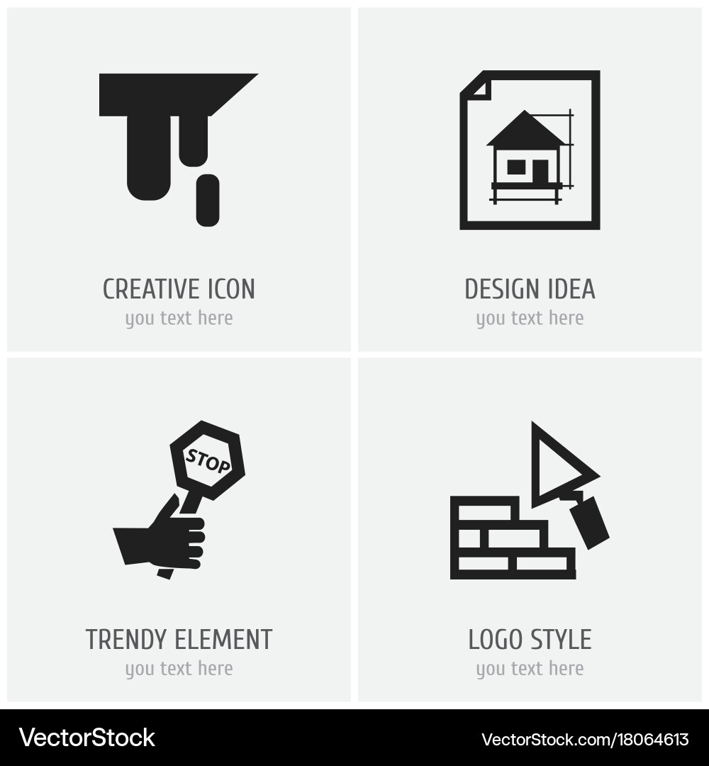 Set of 4 editable structure icons includes vector image
