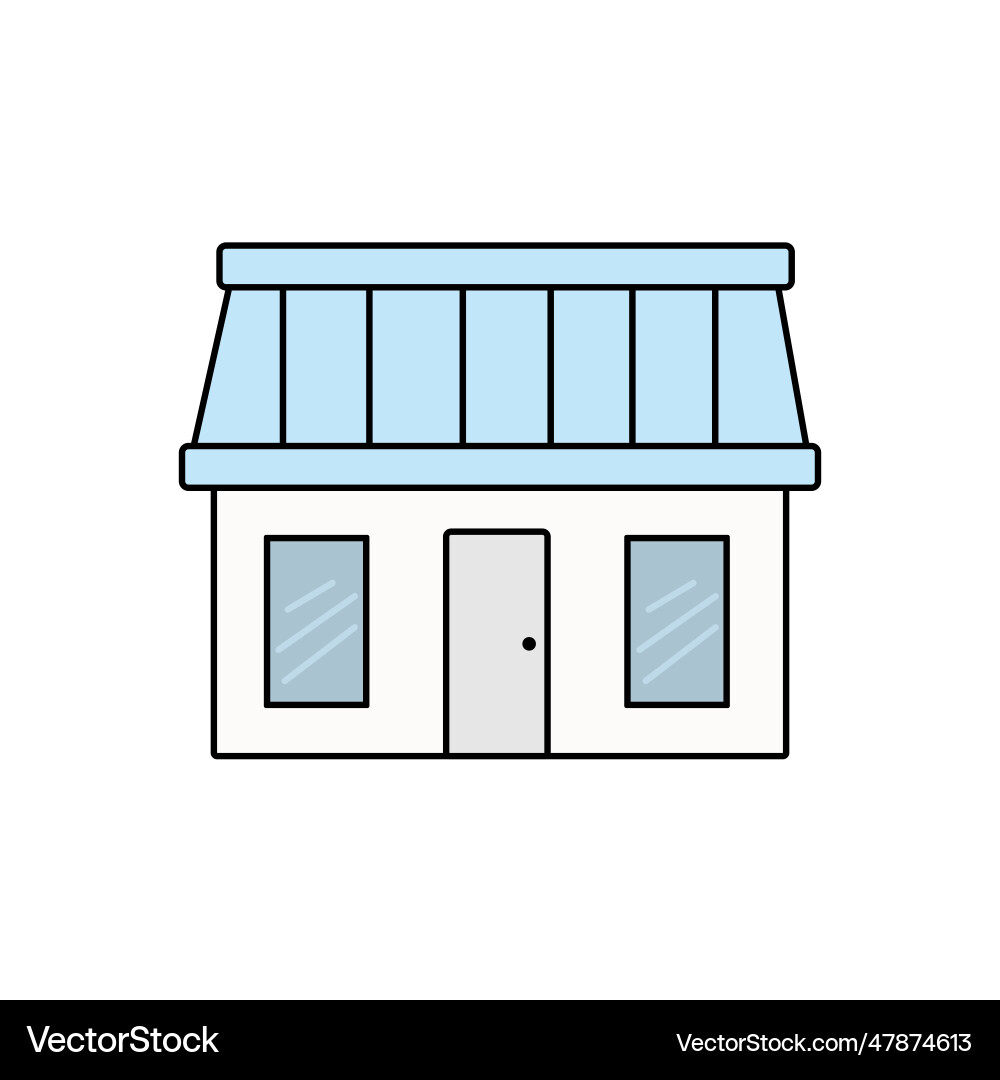 Simple store building design Simple store building design Vector Image