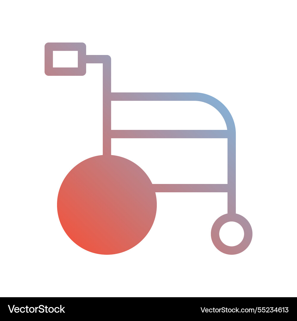 Simple wheelchair icon with gradient color scheme vector image