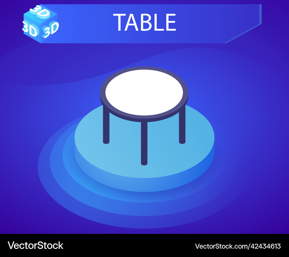 Table isometric design icon web 3d colorful Table isometric design icon web 3d colorful vector image