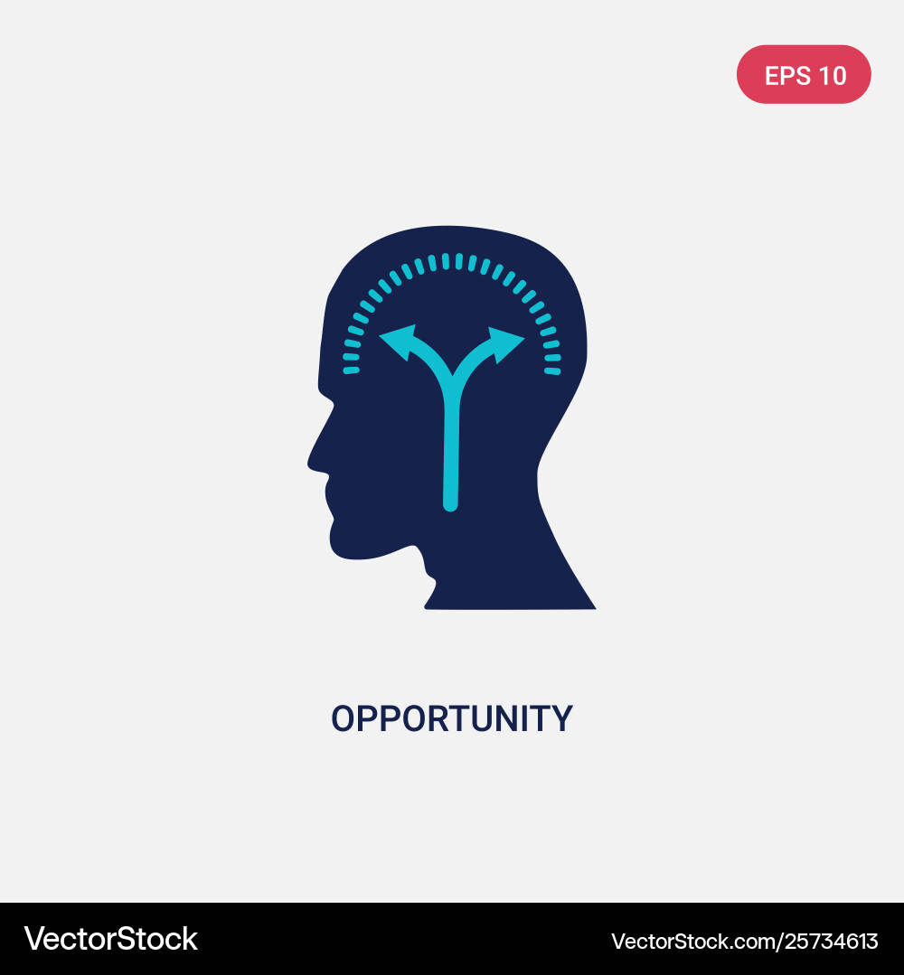 Two color opportunity icon from brain process Vector Image