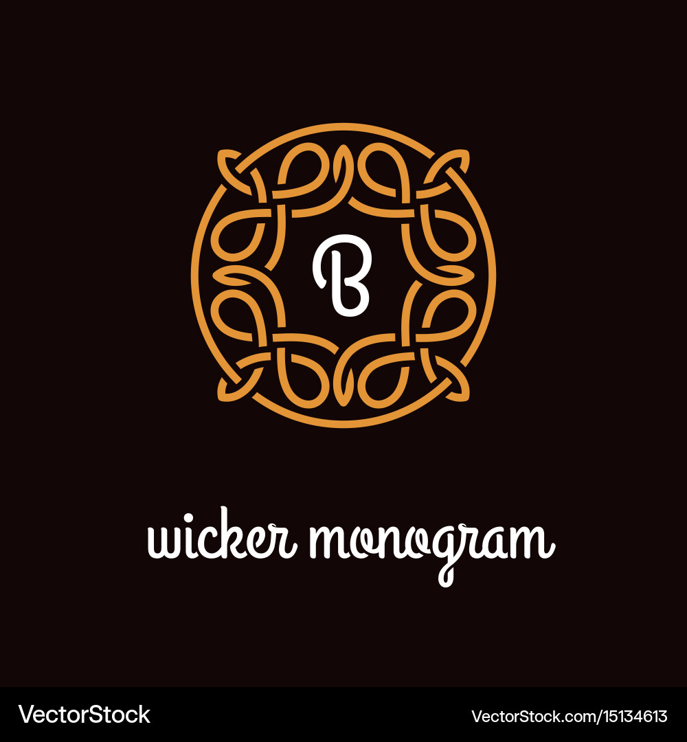 Wicker monogram vector image