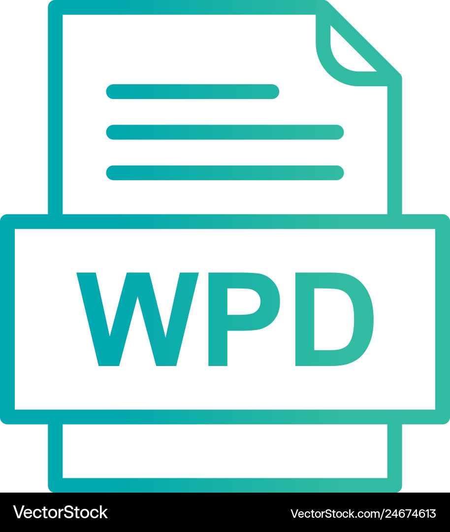 Wpd file document icon vector image