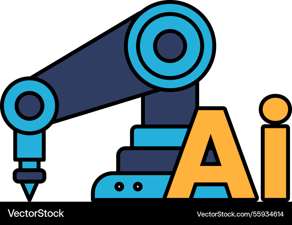 A robot is shown with the letters ai A robot is shown with the letters ai vector image