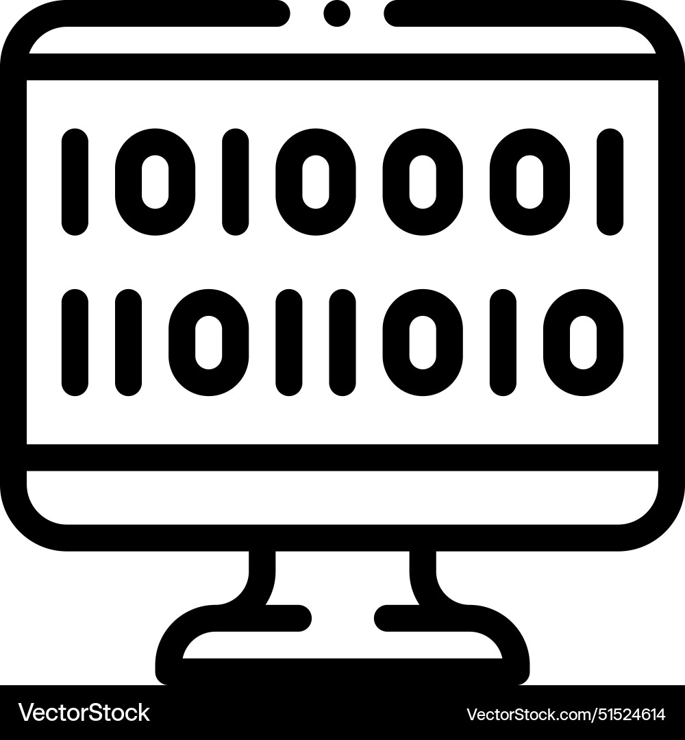 Binärcode-Symbol dünne lineare Design Binärcode-Symbol dünne lineare Design Vektorbild