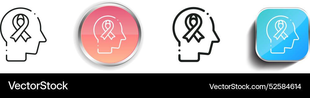 Cancer icon thin linear regular and button style vector image