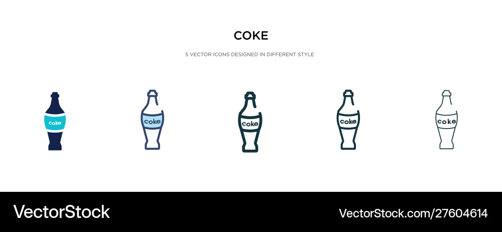 Coke icon in different style two colored vector image