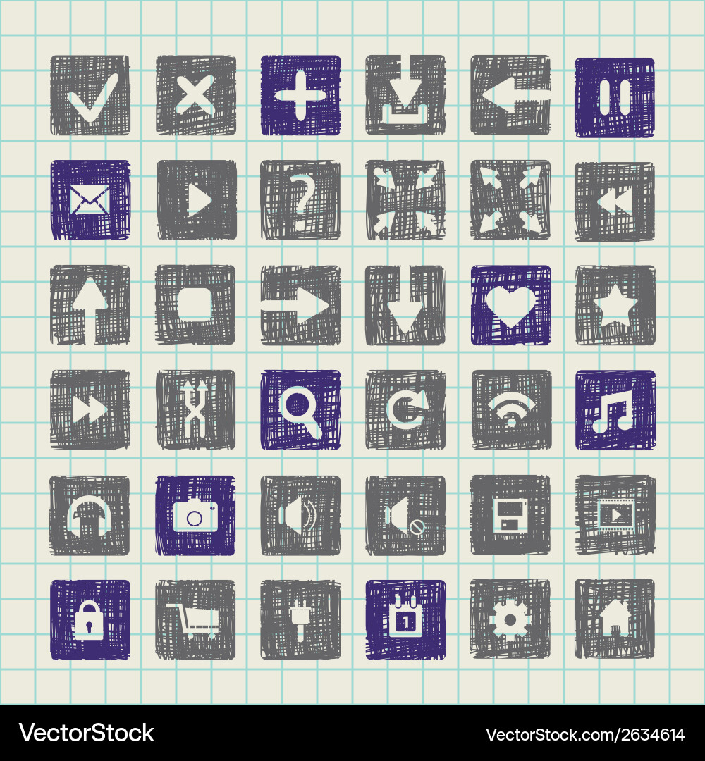 Collection of icons web design elements vector image