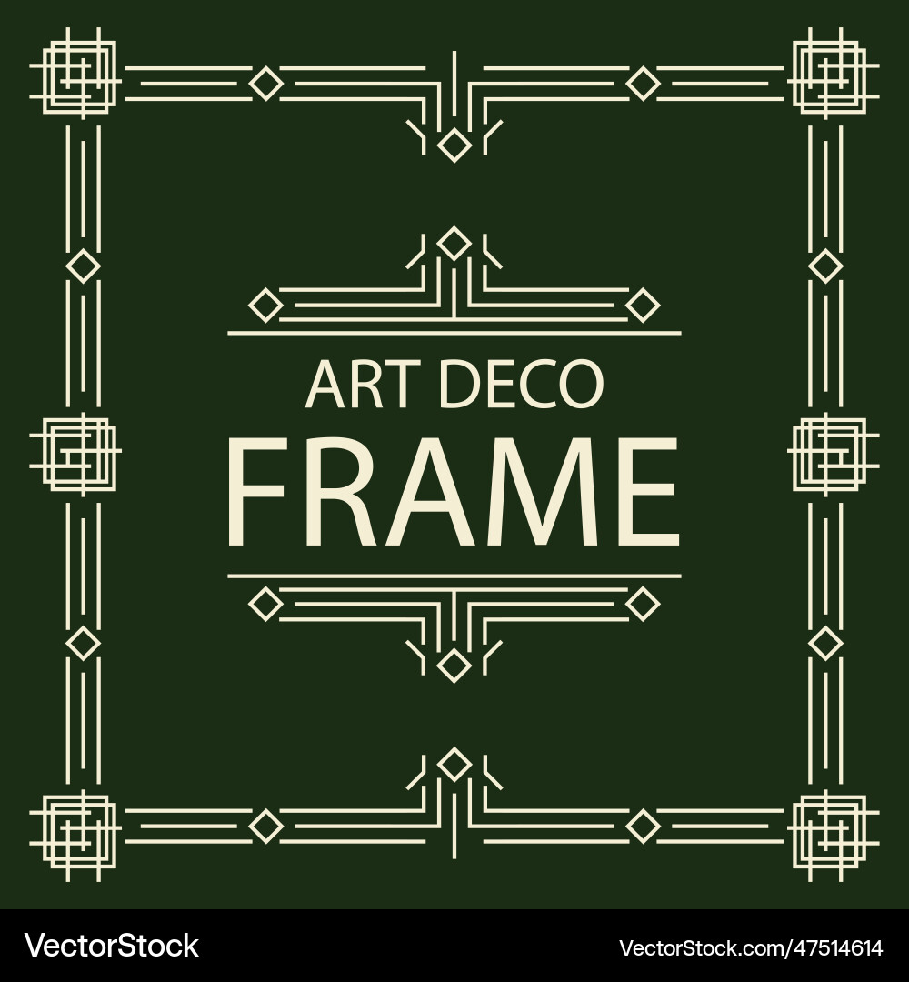 Frame art deco line style square shape Frame art deco line style square shape vector image