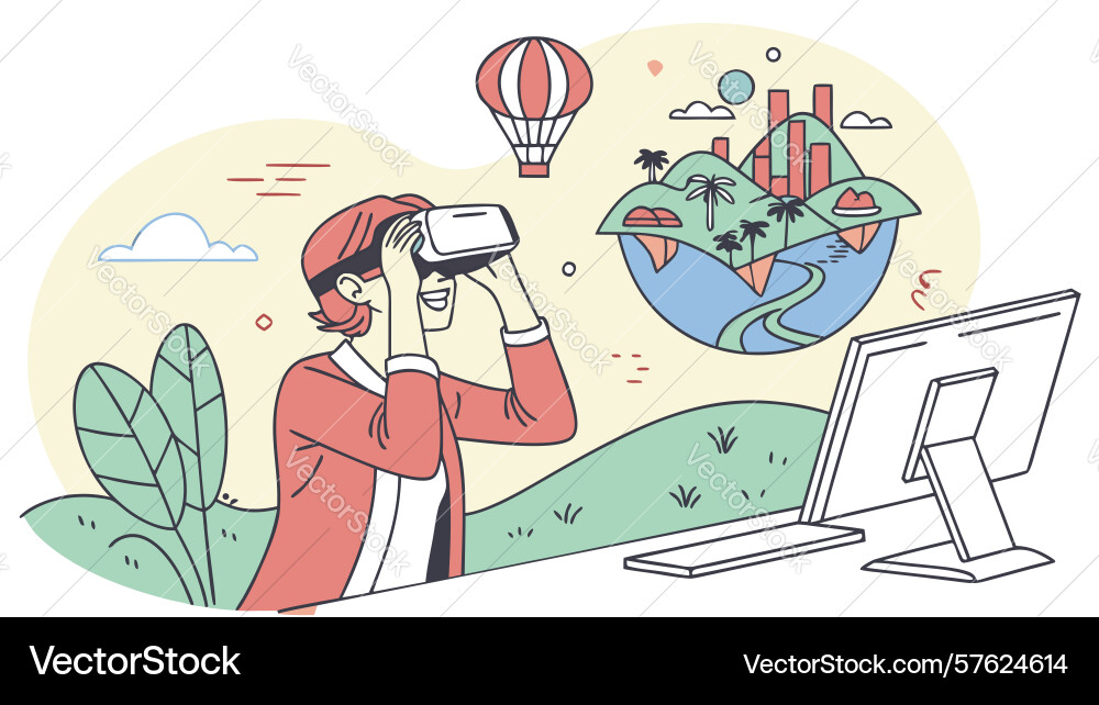 Global communication monitoring - connectivity Vector Image