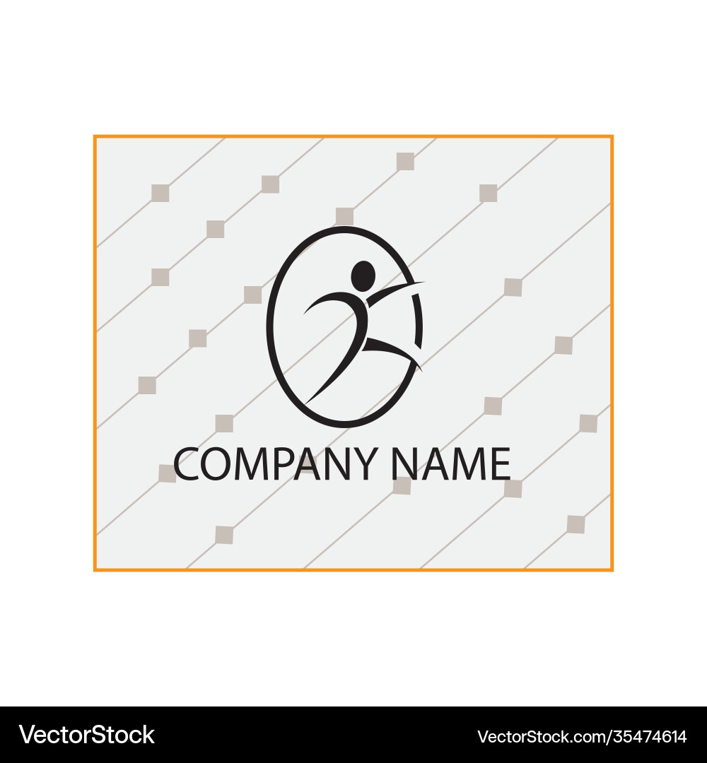 Logo running with motif background design template Vector Image