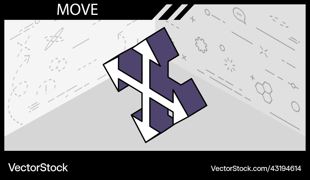 Move isometric design icon web 3d colorful Move isometric design icon web 3d colorful vector image