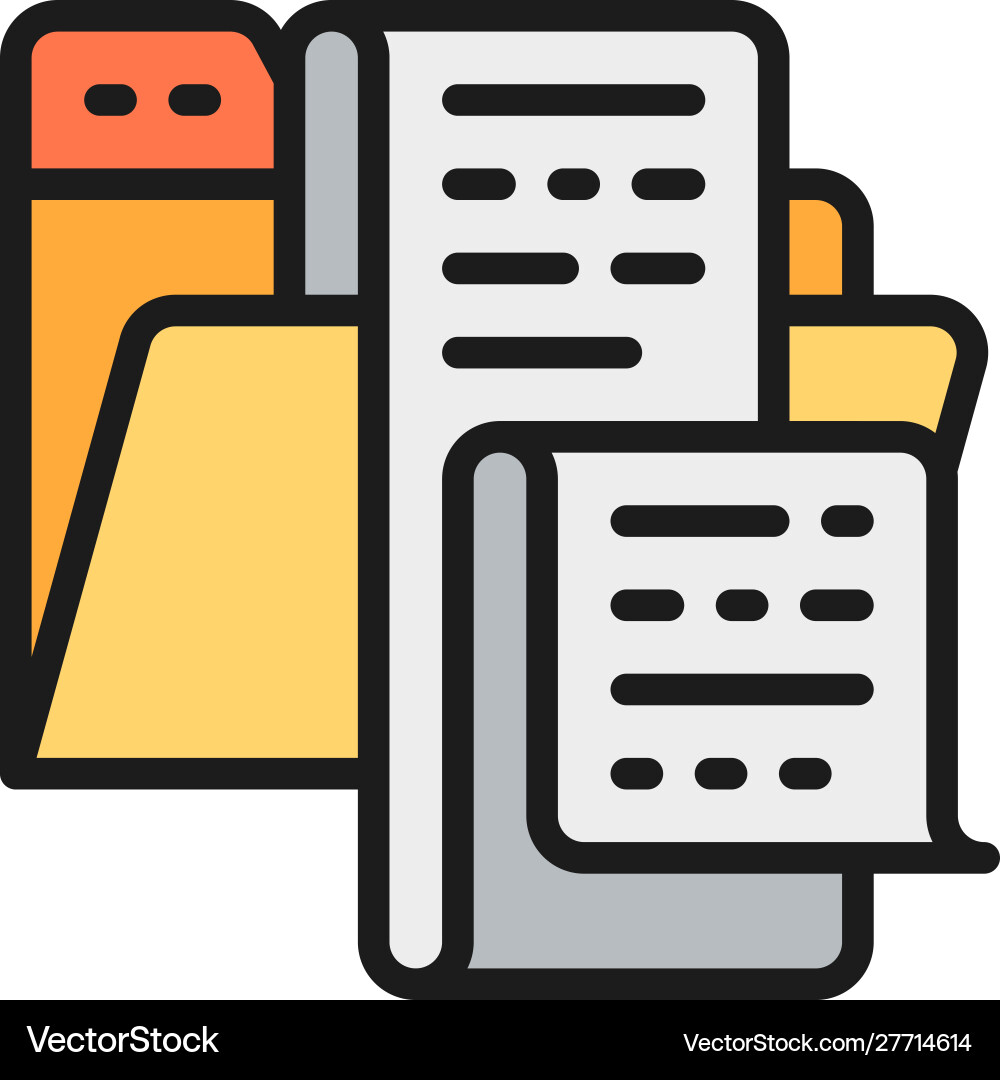 Open folder with documents file list jobs Open folder with documents file list jobs vector image