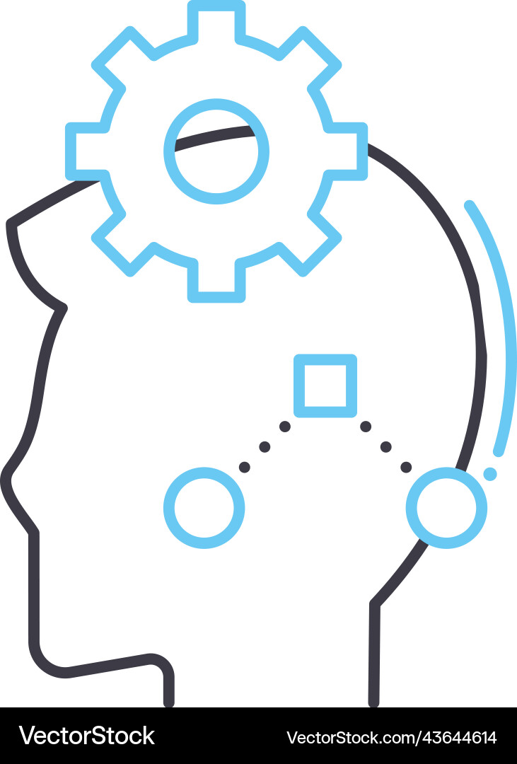Personal workflow line icon outline symbol Personal workflow line icon outline symbol vector image