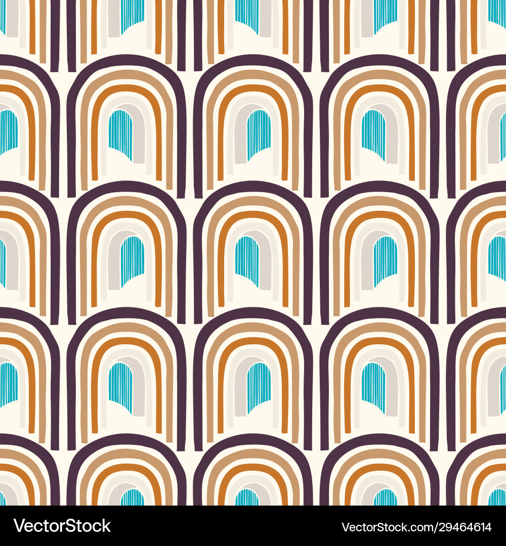 Retro Arch Pattern - 70s Style vector image