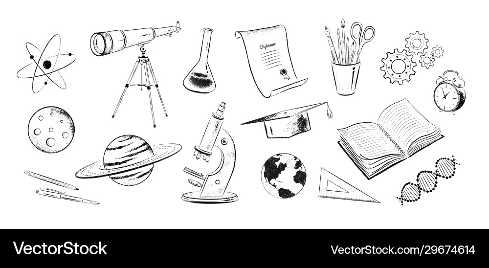 Science Objects Collection vector image