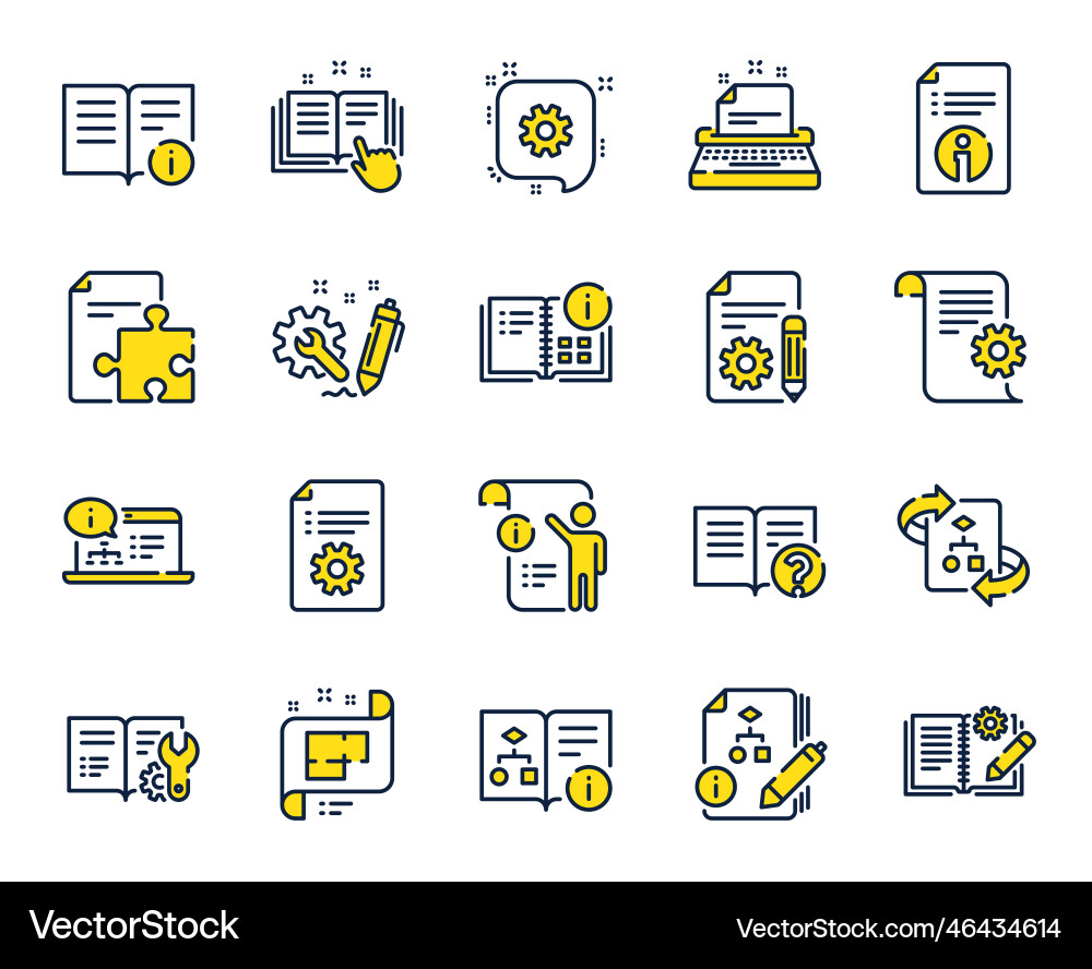 Technical documentation line icons set Technical documentation line icons set vector image