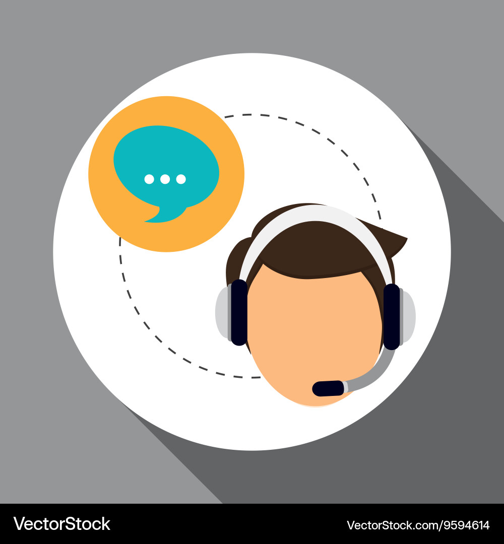 Technical service call center icon support vector image