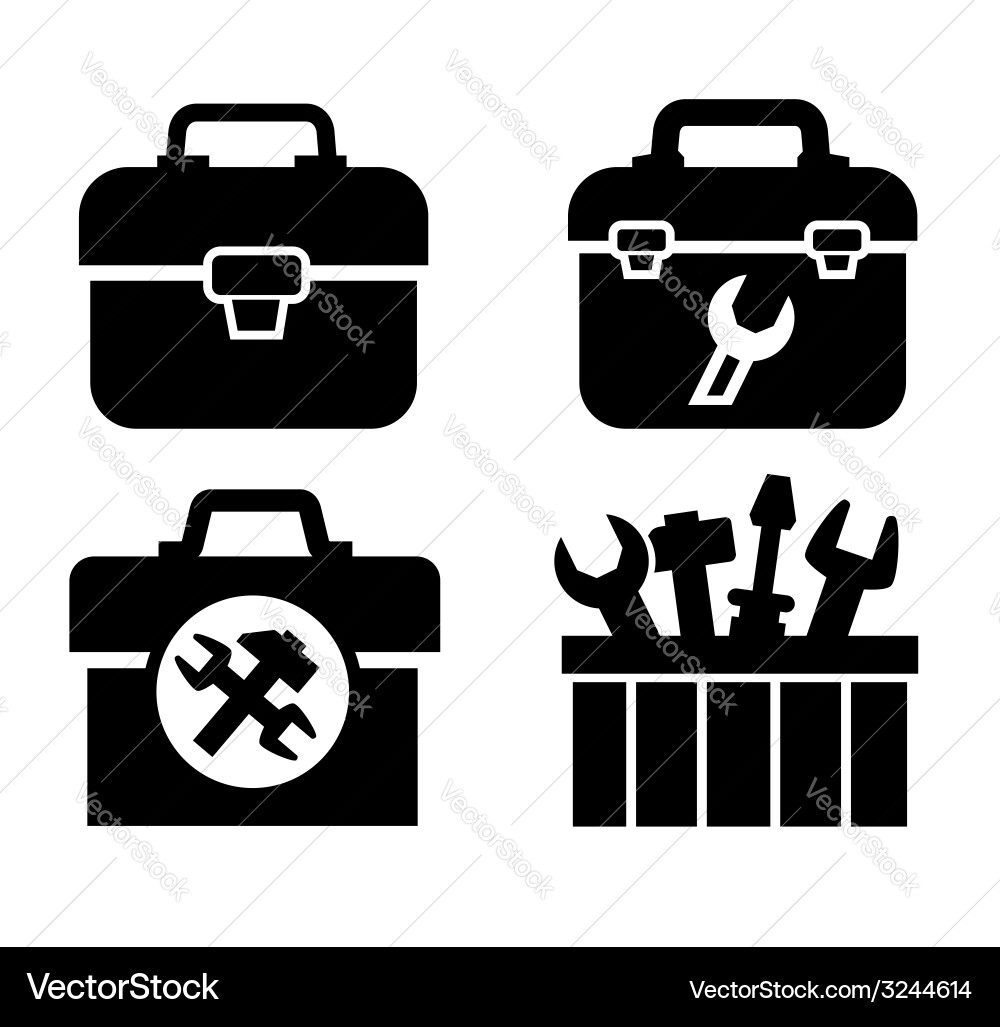 Toolbox with Tools Icon Vector Image