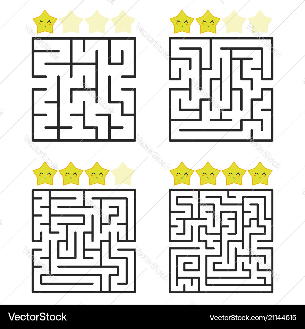 A square labyrinth with an entrance and exit A square labyrinth with an entrance and exit vector image