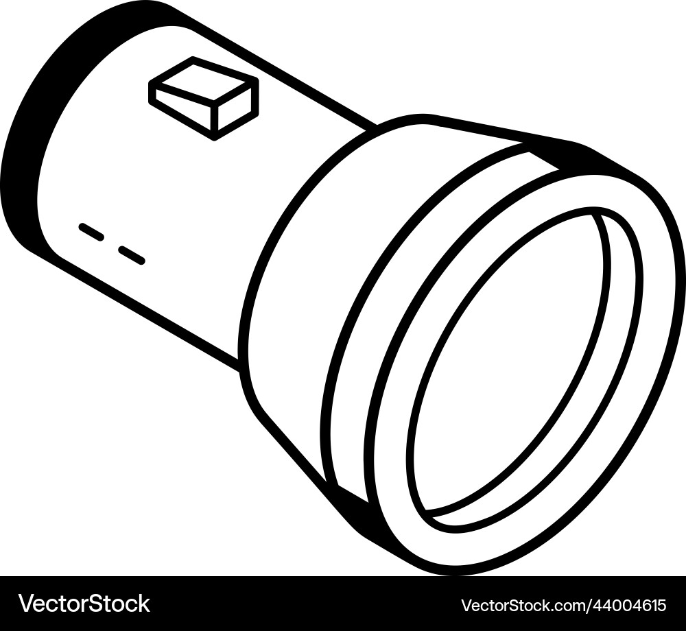 An editable line icon of torch Vector Image
