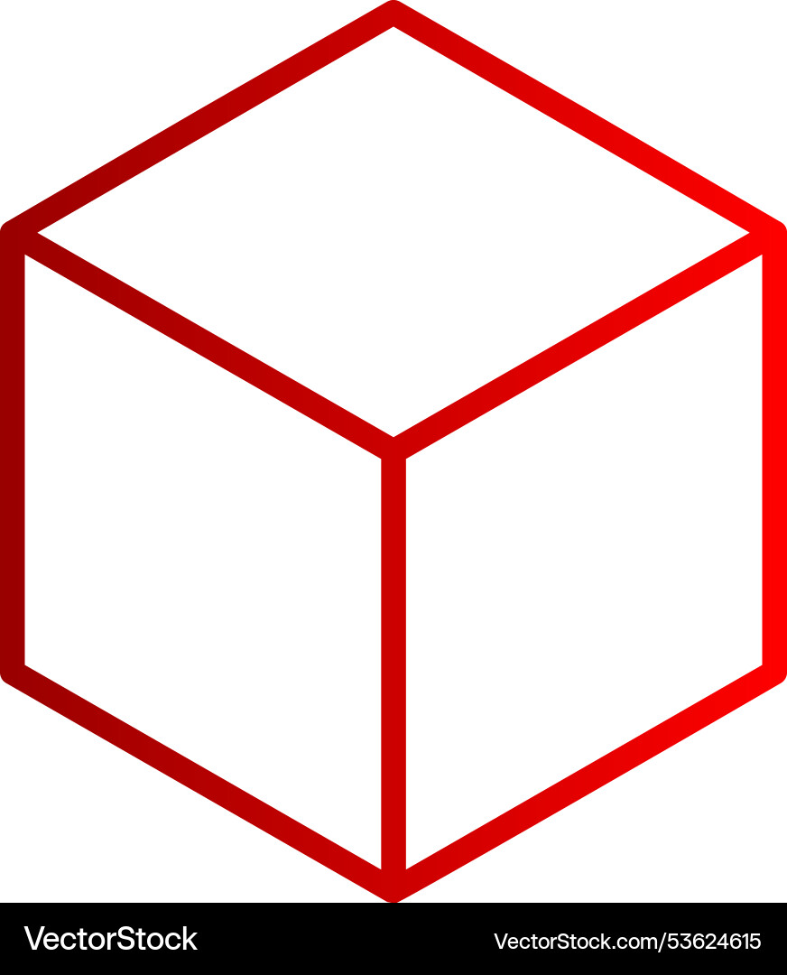 Cube line gradient icon Vector Image