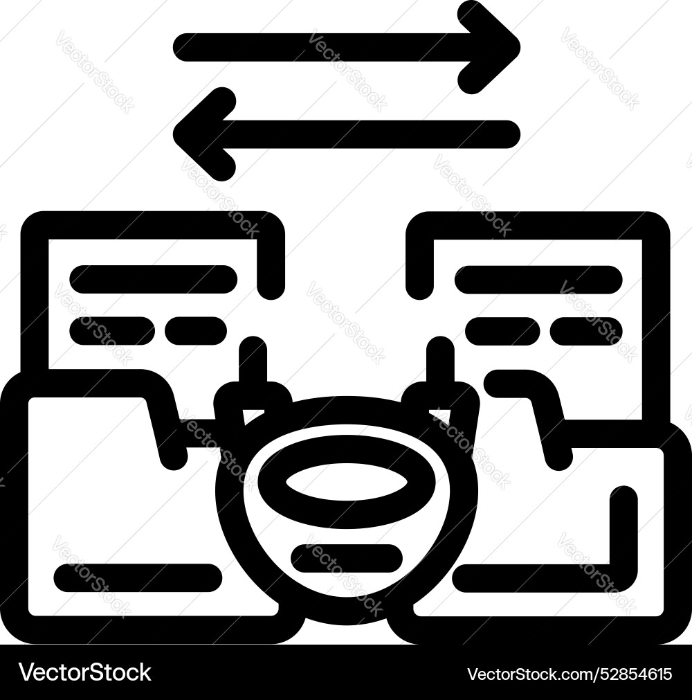 Decentralized database synchronization system icon Decentralized database synchronization system icon vector image