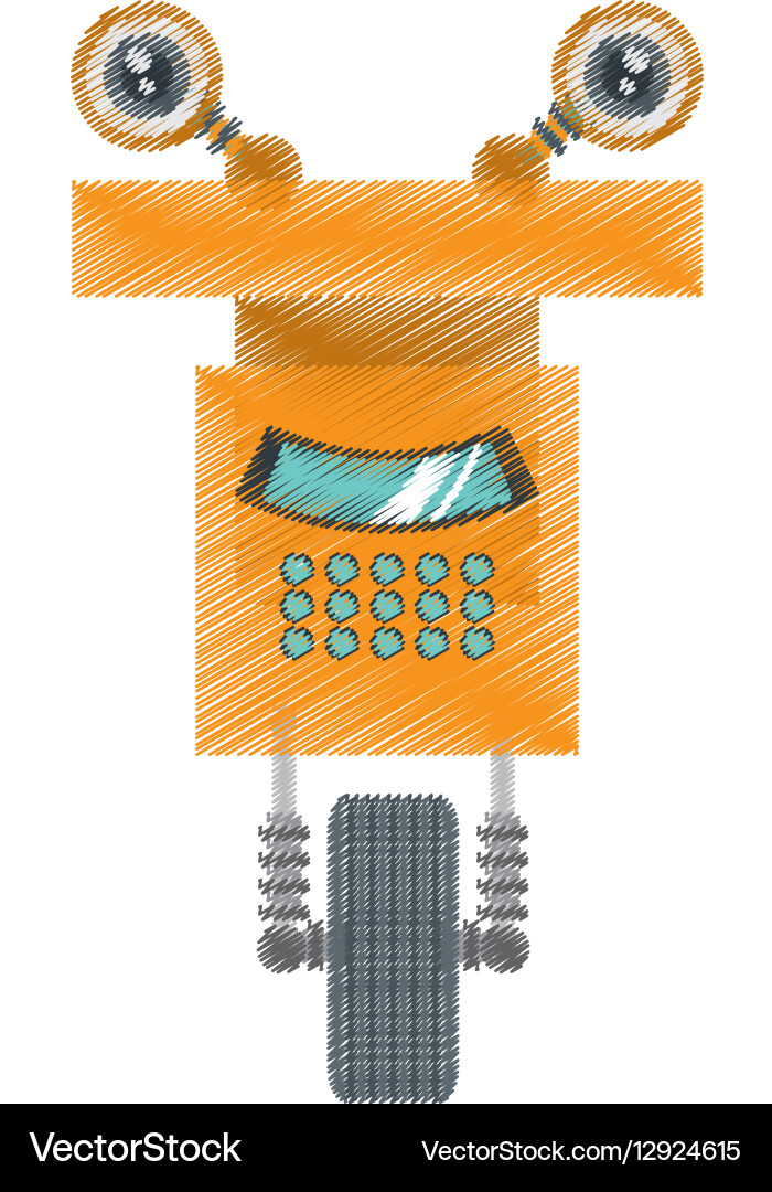 Drawing robot operator technology artificial vector image