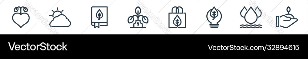Ecology line icons linear set quality Vector Image