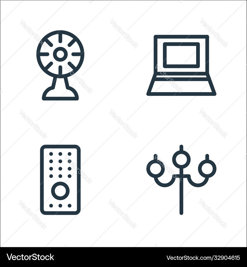 Electronics line icons linear set quality Electronics line icons linear set quality vector image