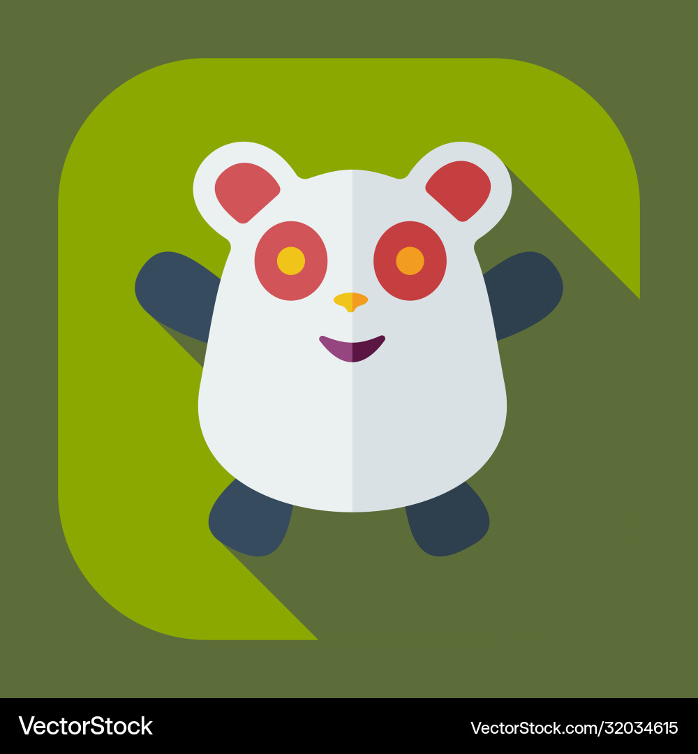 Flat modern design with shadow icons pandas Vector Image