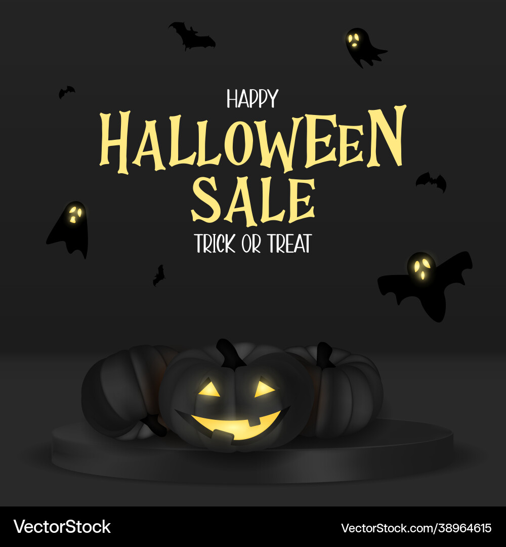 Happy halloween verkauf ferienkarte mit lustig Happy halloween verkauf ferienkarte mit lustig vektorbild