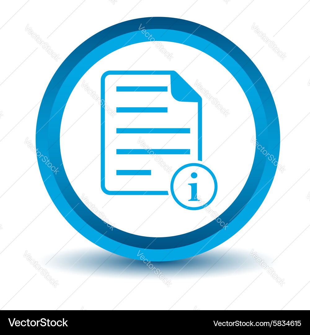 Information Document Icon - Blue Royalty Free Vector Image