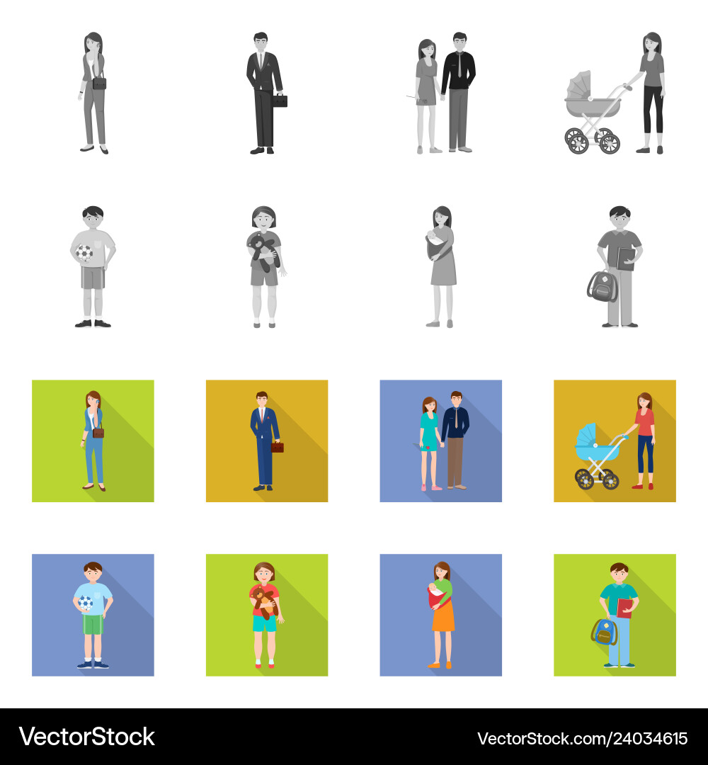 Isolated object of character and avatar sign set Isolated object of character and avatar sign set Vector Image
