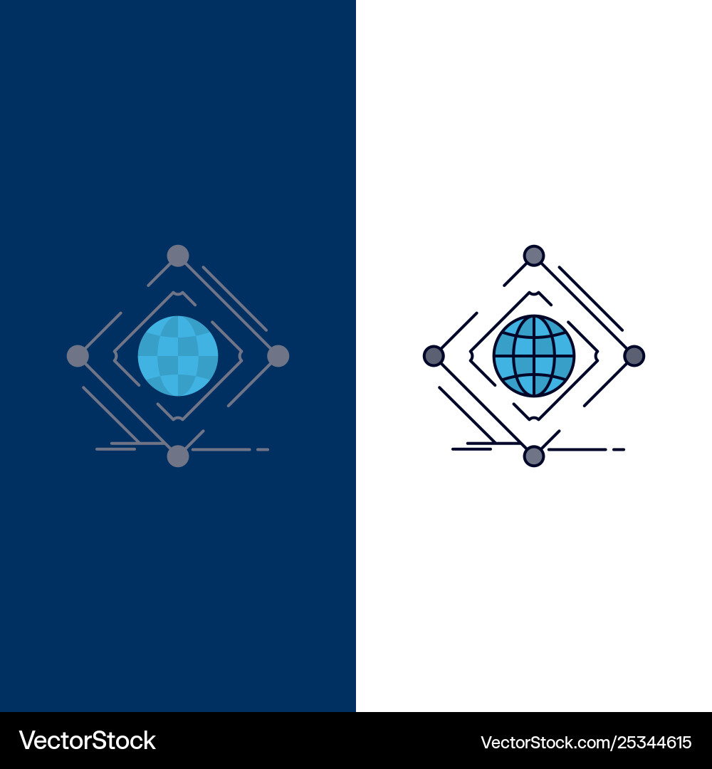 Komplexe globale Internet-Netz-Web-Flachfarben-Symbol Komplexe globale Internet-Netz-Web-Flachfarben-Symbol vektorbild