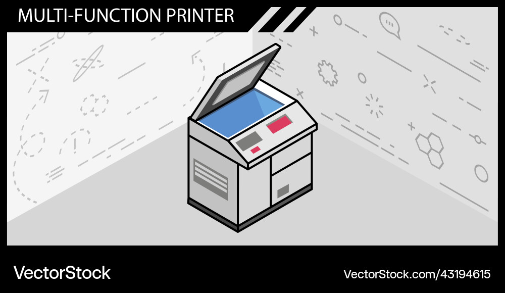Multi-function printer isometric design icon web Multi-function printer isometric design icon web vector image