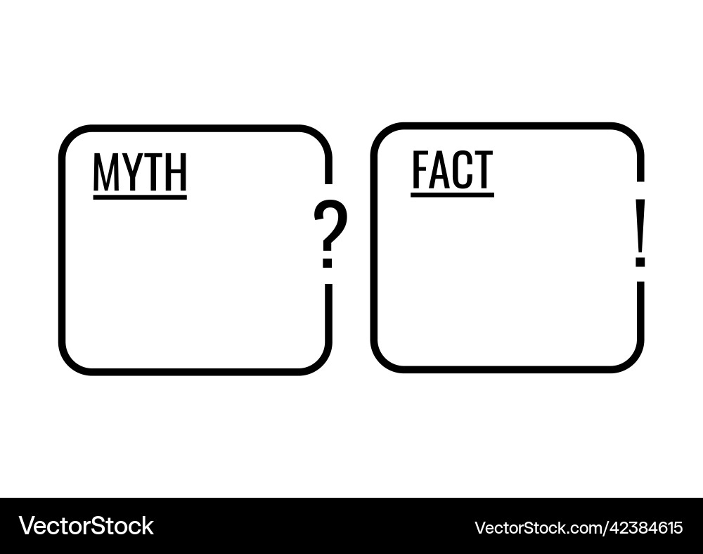 Myth and fact check list line art set Myth and fact check list line art set Vector Image