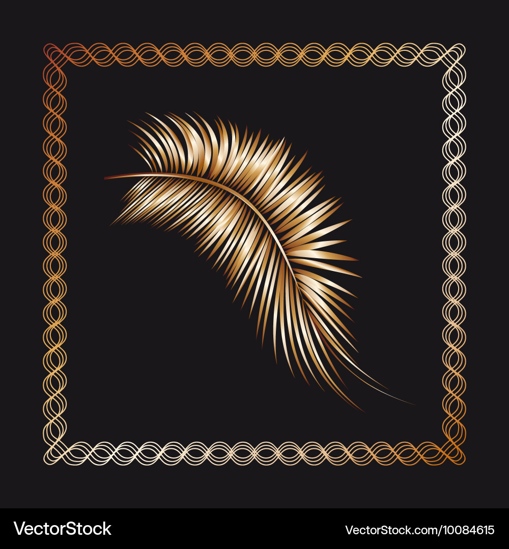 Palm tree branch in the frame Vector Image
