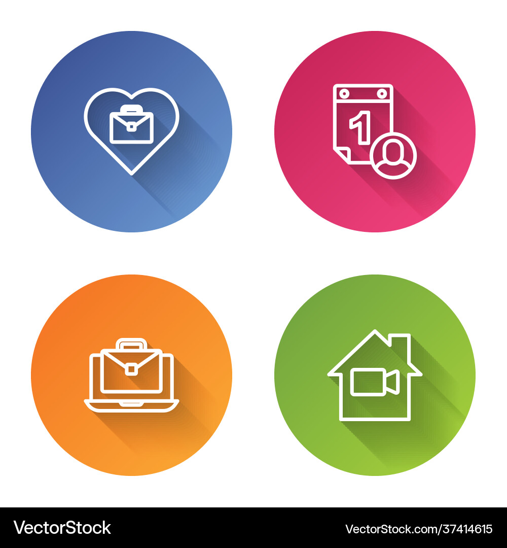 Set line heart with text work time management vector image