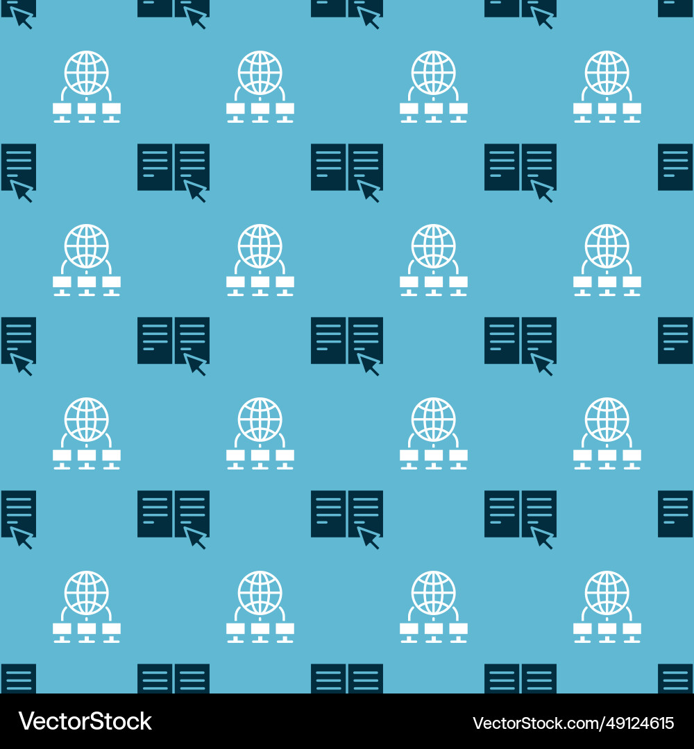Set online book and computer network on seamless Vector Image