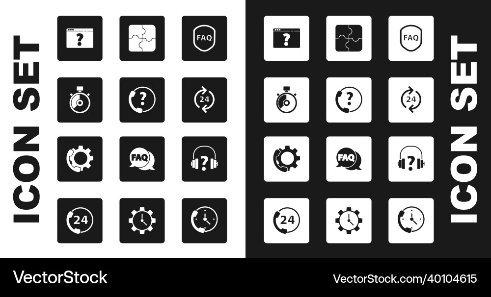 Set shield with text faq telephone 24 hours Set shield with text faq telephone 24 hours vector image