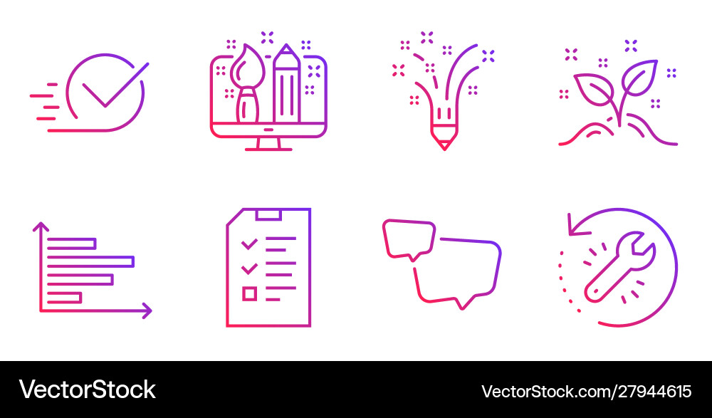 Startup concept speech bubble and checkbox icons Startup concept speech bubble and checkbox icons vector image
