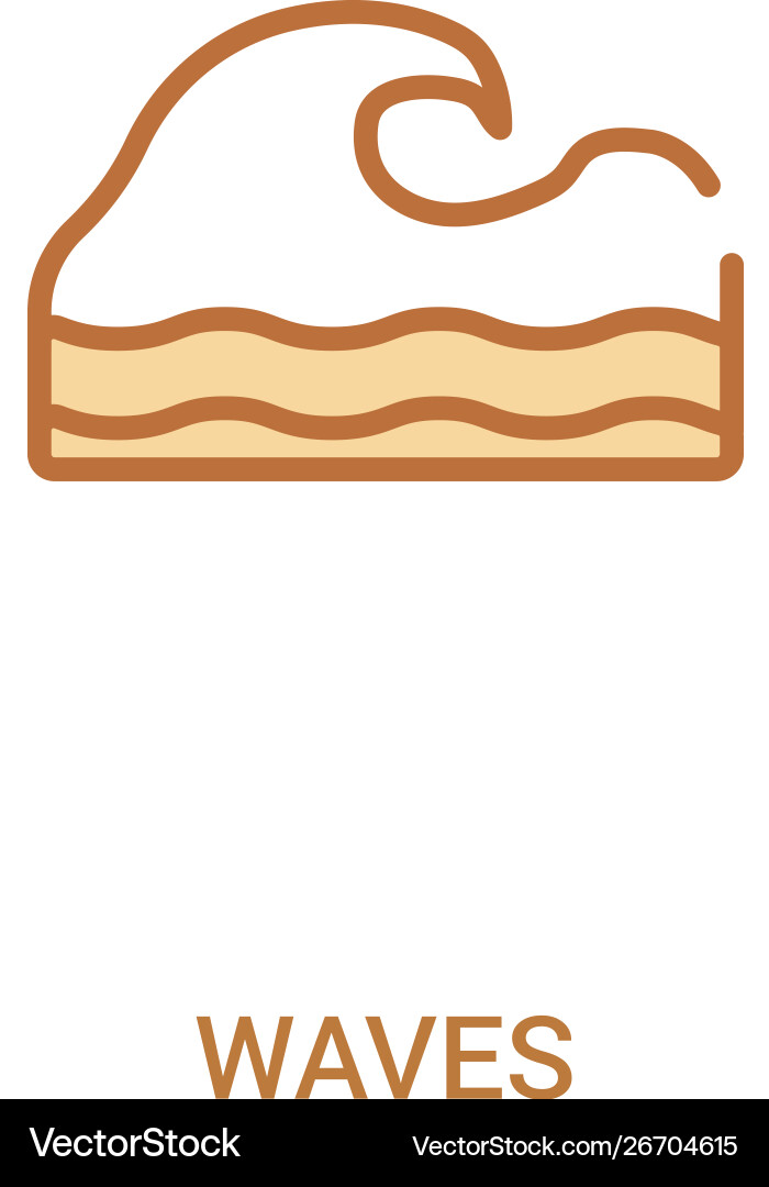 Waves concept 2 colored icon simple line element Waves concept 2 colored icon simple line element vector image