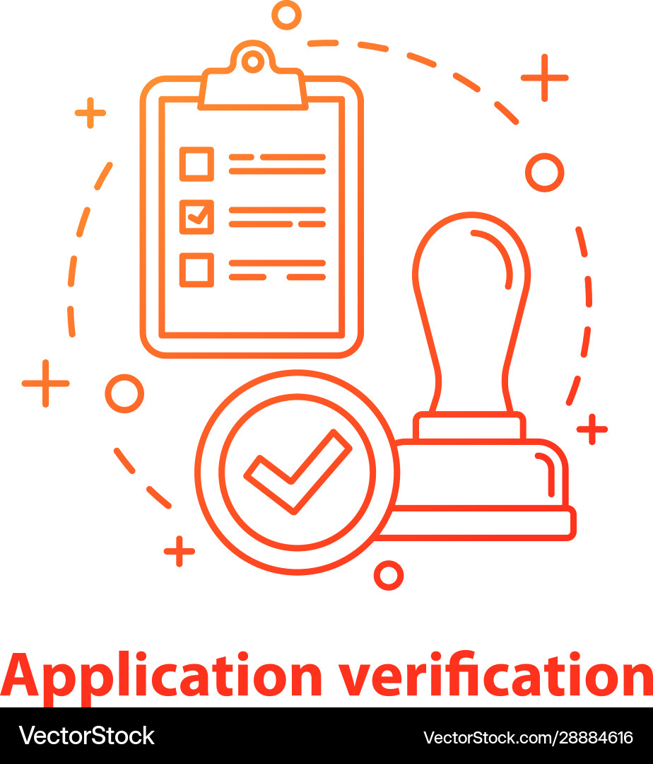 Application verification concept icon Application verification concept icon vector image