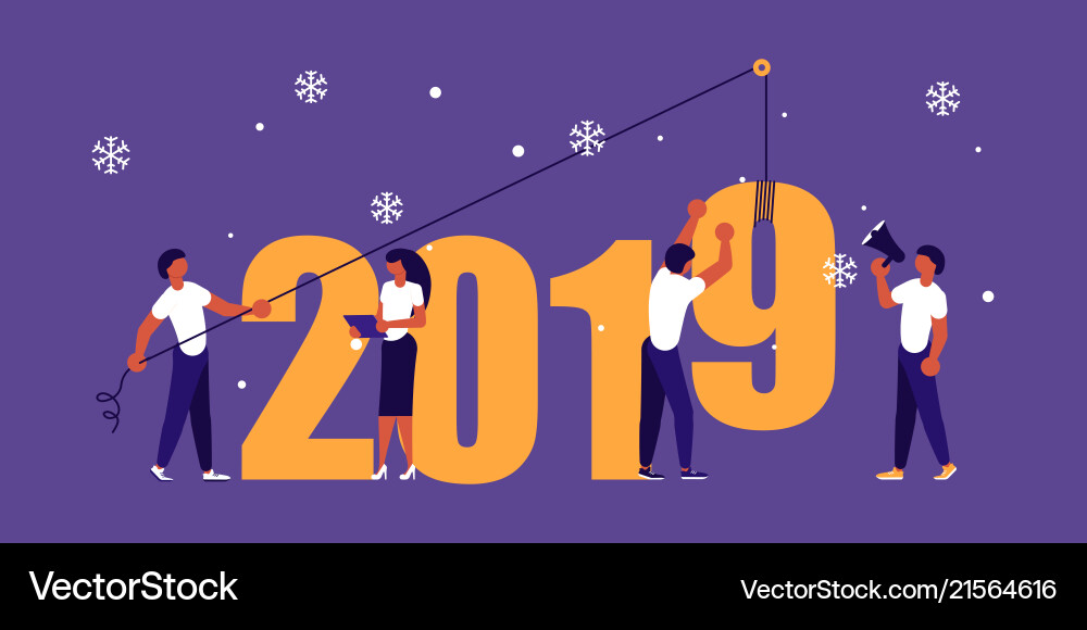 Building a numbers 2019 Building a numbers 2019 vector image